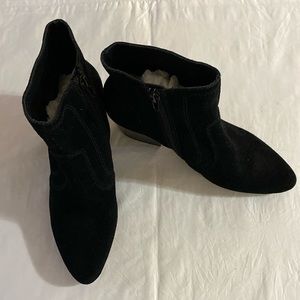 New Chelsea & Violet “Jane” Black suede Leather Ankle Boots 6 M